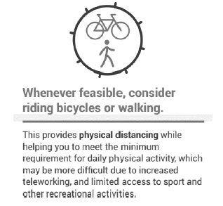 Figura 2 - Bicicleta como recomendação da ONU durante pandemia. Fonte: WORLD HEALTH ORGANIZATION, 2020.