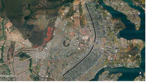 Figura 2 - W3 Norte/Sul (Topo) Fonte: Google Earth com edição do autor, 2022